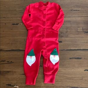 Hanna Andersson Christmas footless onesie
